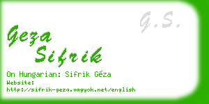geza sifrik business card